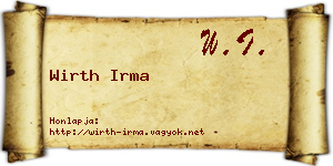 Wirth Irma névjegykártya